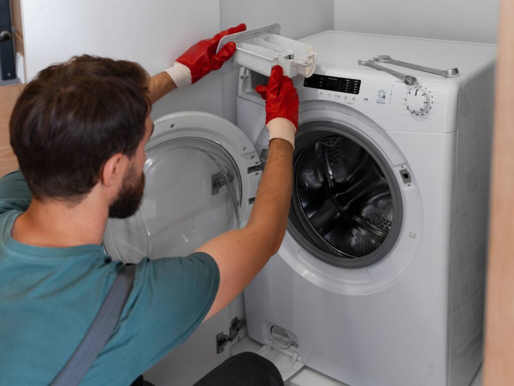 Washing machine repair technician at home